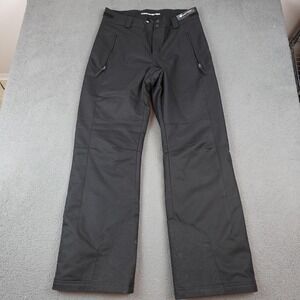 Obermeyer Snow Pants Mens Medium Long Black Lined Ski Snowboard Adjustable Waist